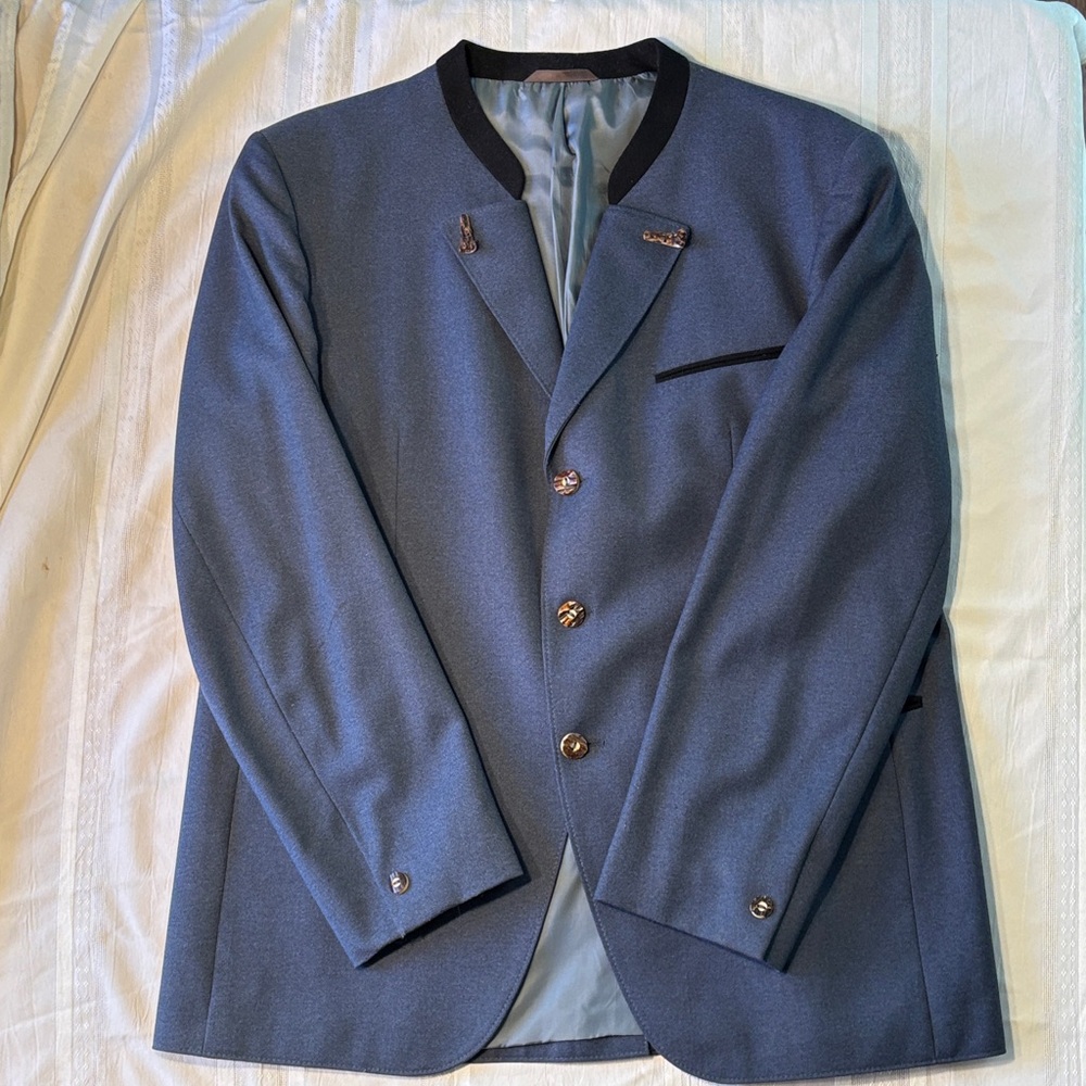 Men's LodenFrey Blue Blazer with Dark Blue Trim